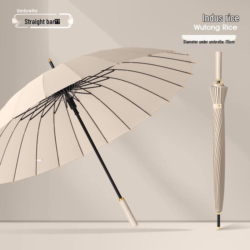 Women's High-End Automatic Long-Handled Umbrella with Straight Rod - Suitable for Rain or Shine and Men's Business Logo