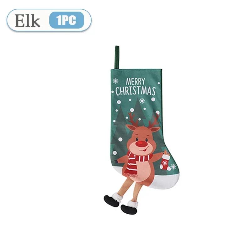 

Large Christmas Stocking with 3D Snowman Fireplace Hanging Gift Bag Candy Pouch for Xmas Party Tree Holiday Decoration