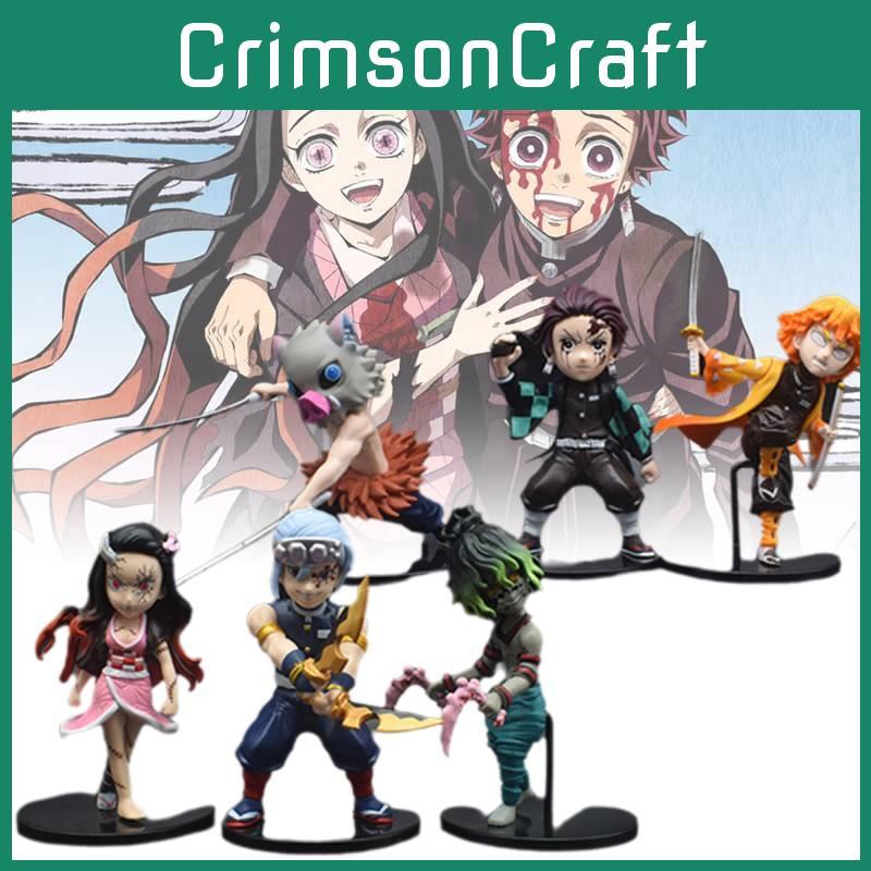 6pcs Demon Slayer Kamado Nezuko Figurine Anime Model Sculpture Toys Gifts Xmas