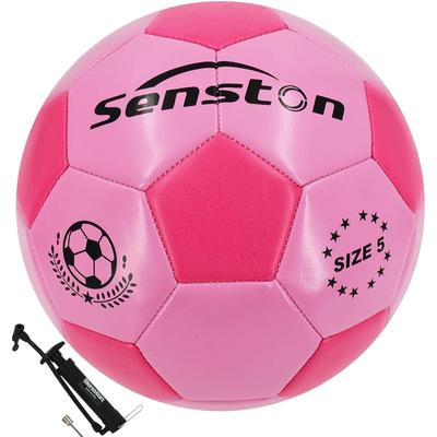Senston Fußballgröße für Training und Erwachsene und Größe 5 mit Pumpe Ball, 5, Spiele, Jugend, Pink, Damen