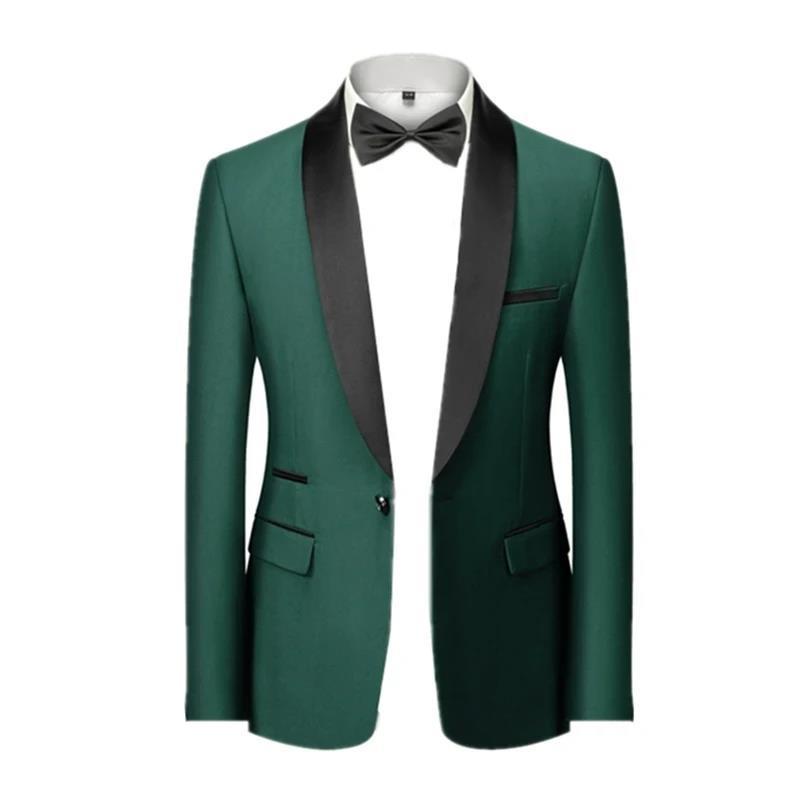 

Men s Single-Button Slim-Fit Notch Lapel Suit Jacket for Formal Events 6XL