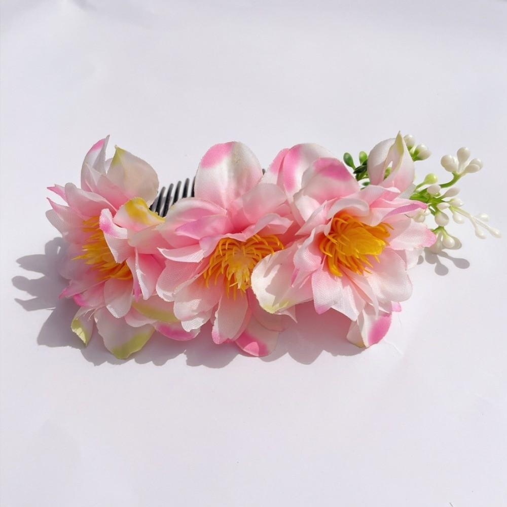 Blumen Haarkamm Kopfschmuck Thai-Stil Chignon Haarspangen Handgefertigt Böhmische Blumen Haarnadel Party