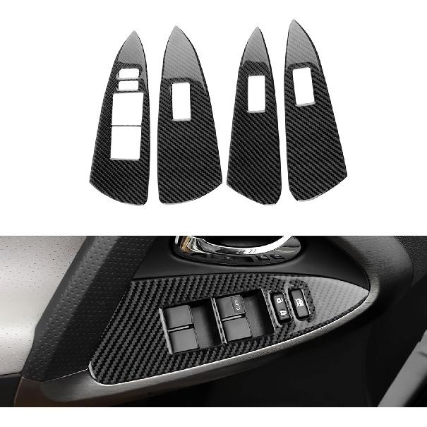 

Real Carbon Fiber Window Switch Panel Frame Covers - for Toyota RAV4 2006-2012 Carbon Fiber Accessories, Durable Anti-Scratch Protective Accessories Window Lifting Frame Blac