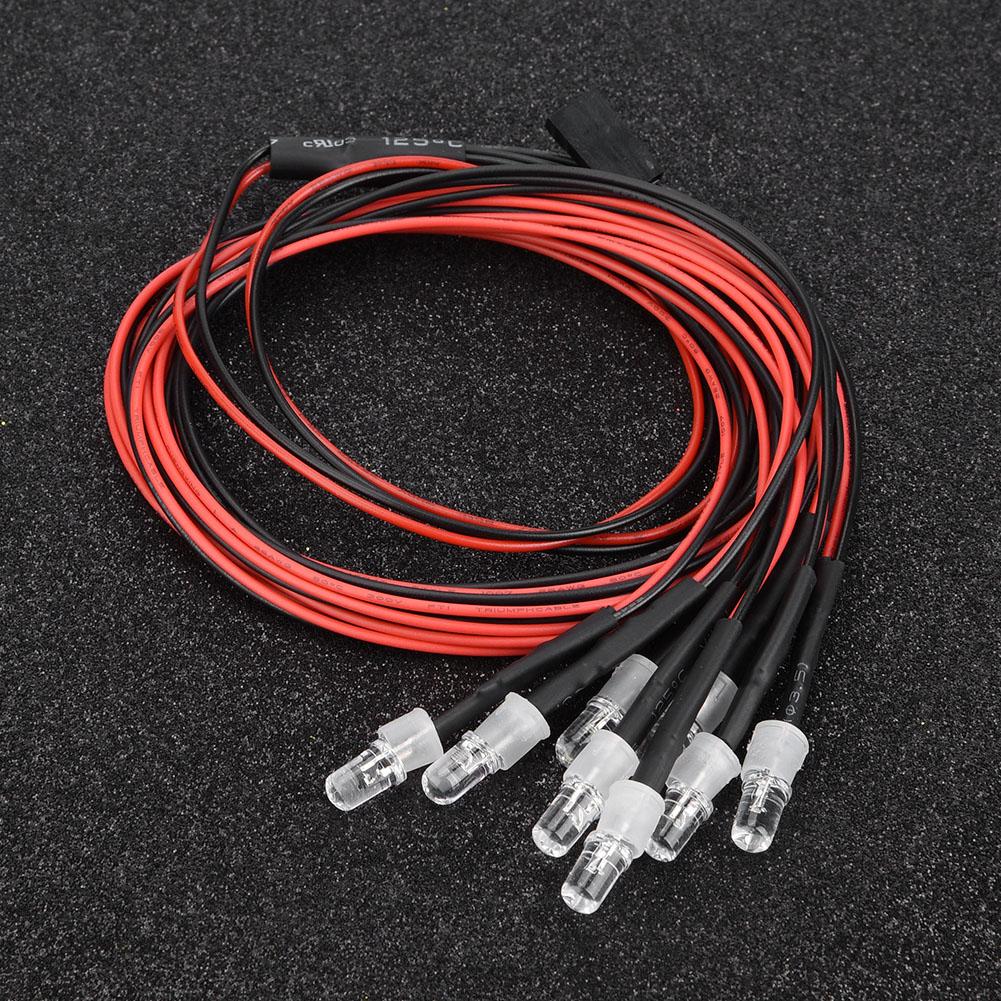 8PCS 5mm Headlights and Taillights LED Lights RC Model Drift Car Accessory