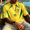2026 New Australian Themed Football Jersey All-over Green Kangaroo Badge Crew Neck T-Shirt Casual Training Sports Top Unisex