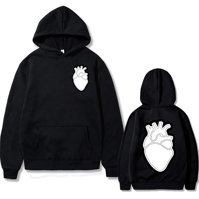 Qlf Only Family Pnl Hoodie Heart Print Hoodies Men Women Daily Oversized Sportswear Man Vintage Personality Sweatshirt