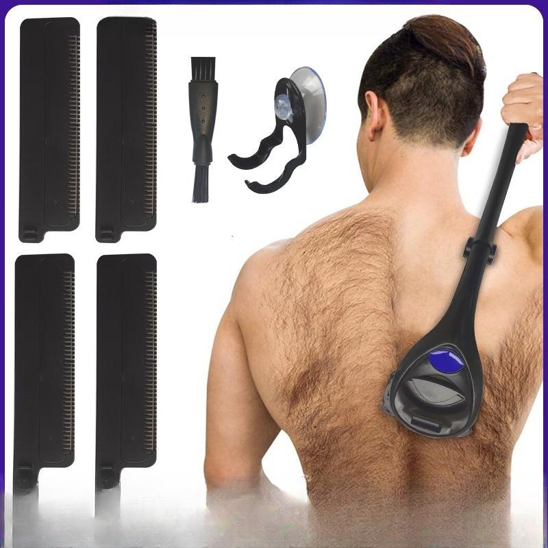 Pain-Free Back Scraper Tool Manual Long Handle Foldable Razor with Durable Blades for Home Use Practical Grooming Accessory