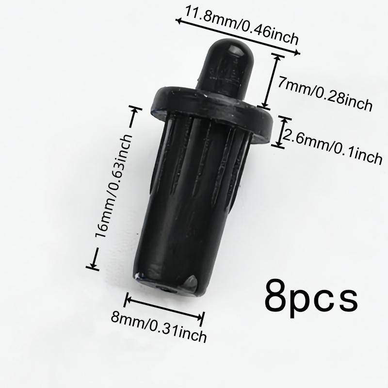 8Pcs Black Cabinet Door Buffer Pins Plastic Spring Mute Shock Absorbent for Blinds Racks Extend Furniture Life