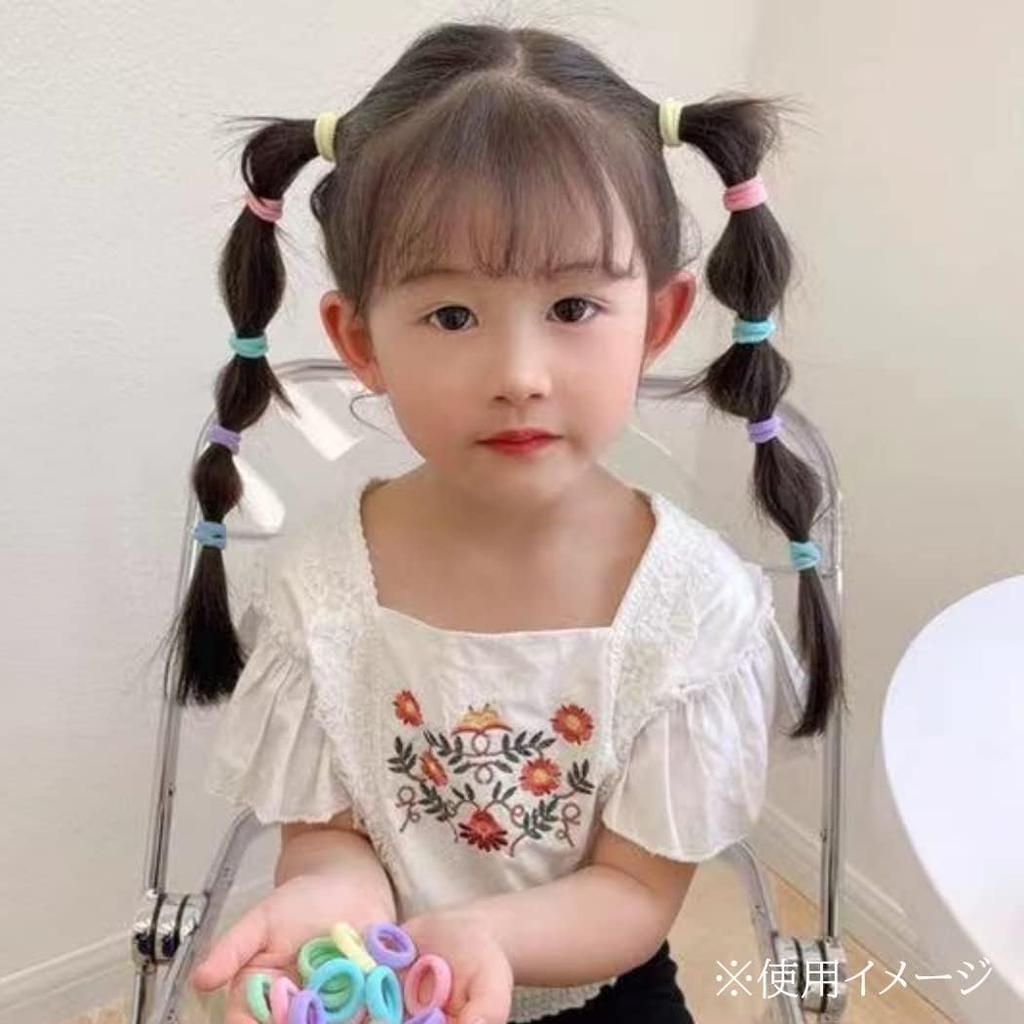HappyHome Kids' Cute Hair Ties, 100-Piece Set, Colorful Hair Accessories for Kids and Babies