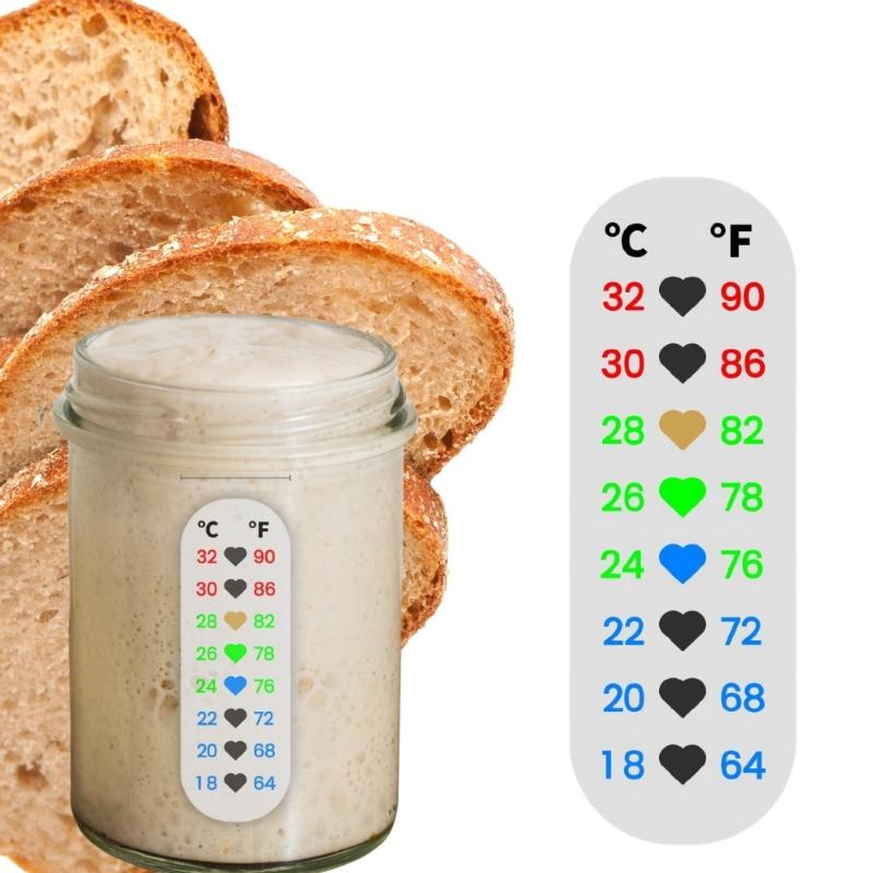 Fermentationstemperatur-Aufkleber Digitales Thermometer-Pflaster für Brotteig Backen Hausküchenzubehör