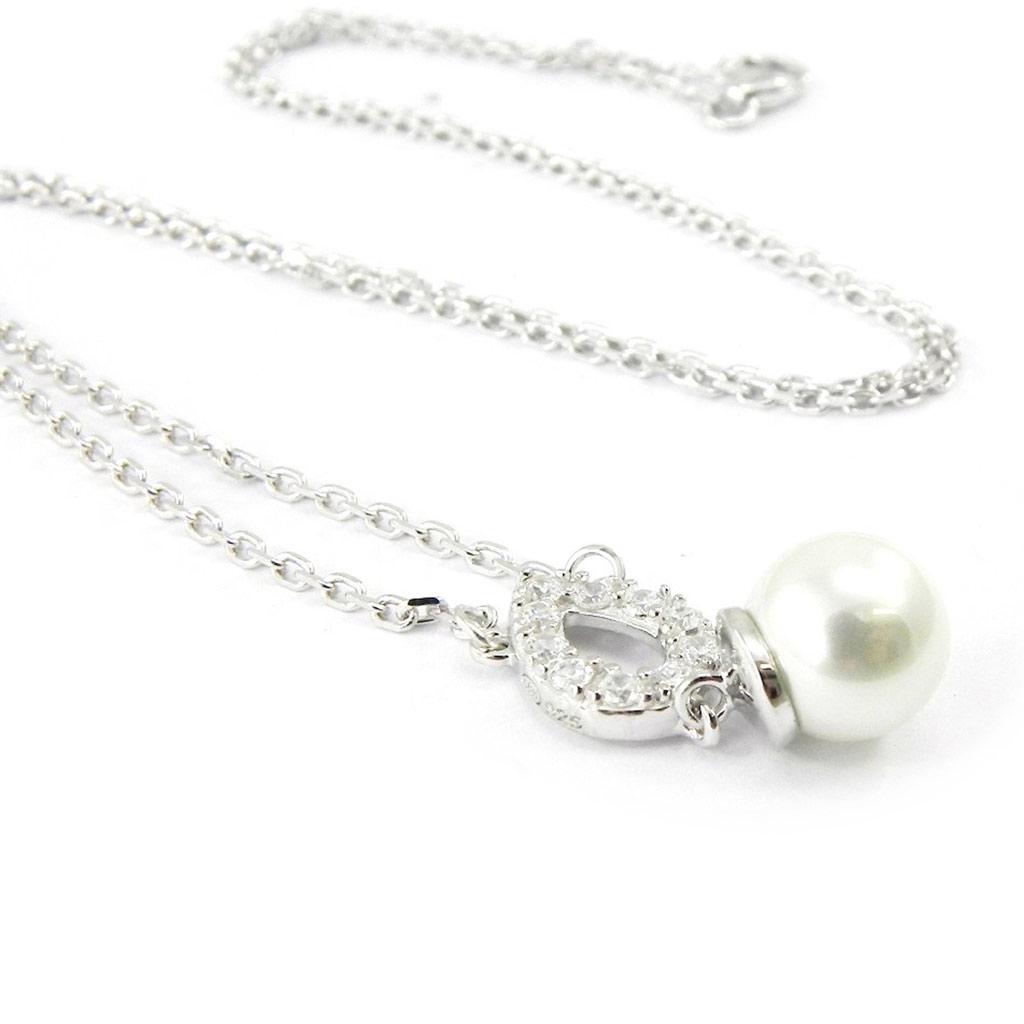 Les Trésors De Lily [I1146] - Collier Argent 'Catherine' Blanc argenté (rhodié) - 20x7 mm