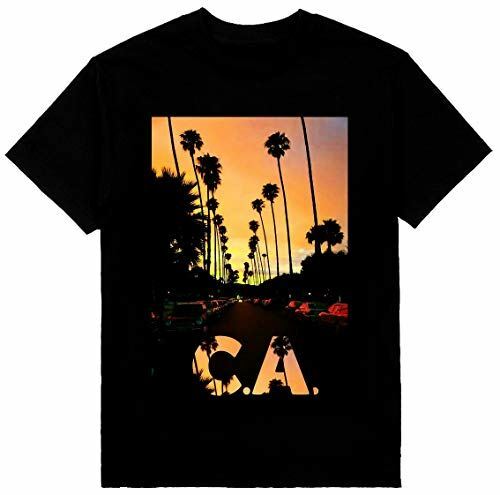 California Palms and Sunset Heavyweight T-Shirt Print On Shaka Wear Tee Unisex T-Shirt XL