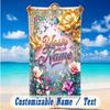 Floral Garden Theme Beach Towel Personalized Custom Name & Text Soft Quick Dry Beach Towel for Swimming Travel