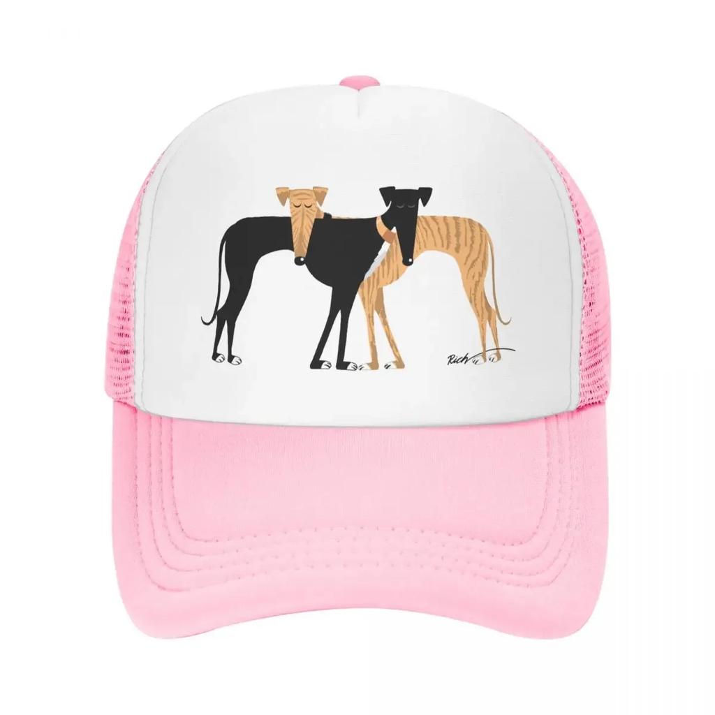 Custom Greyhound Dog Trucker Hat Unisex Women Adjustable Unisex Head Rest Brindle Hound Baseball Cap Spring Dad Hat