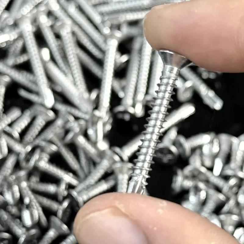 Wholesale Self Tapping Screws Serrated Flat Head Self Drilling Screws for Aluminum Steel Furniture Windows Ceilings Fixing Tools