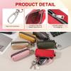 [uxcell] Leather Coin Case with Car Key Holder, Keychain Pouch, Unisex, Small Coin Case with Key Ring, Red