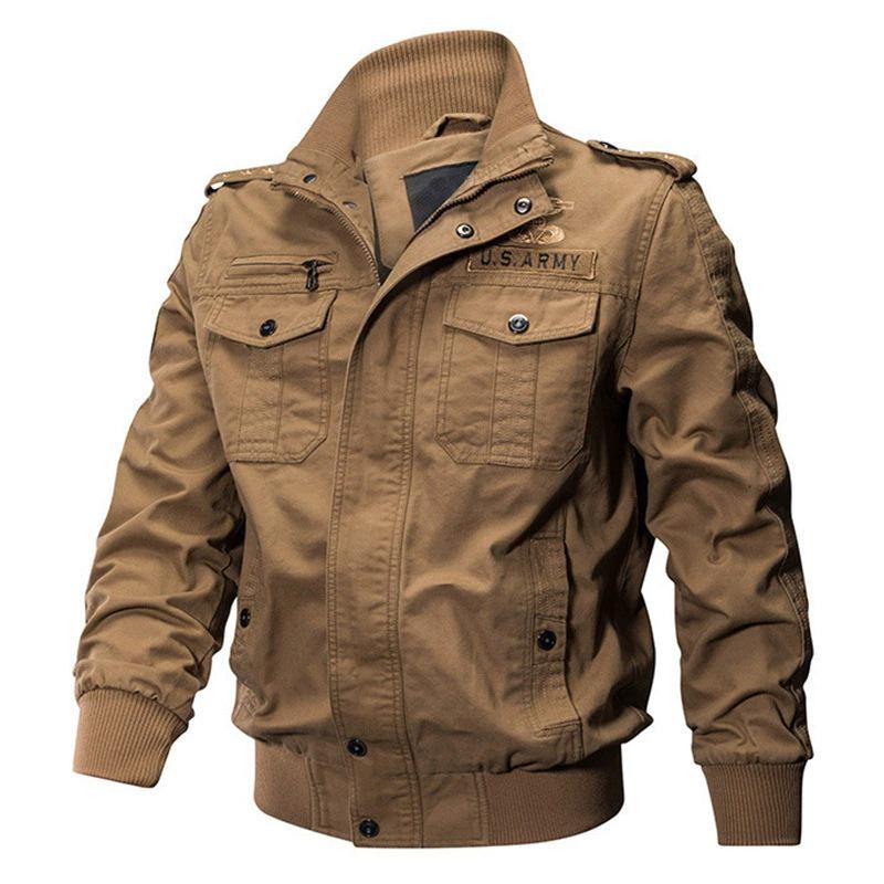 Giacca Militare in Pile di Cotone da Uomo Primavera/Autunno 2026, Capo d'Abbigliamento da Lavoro Taglie Forti, Moda Uomo