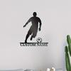 Metal Wall Art Soccer Player Silhouette Personalized Football Decor Indoor Outdoor Sign