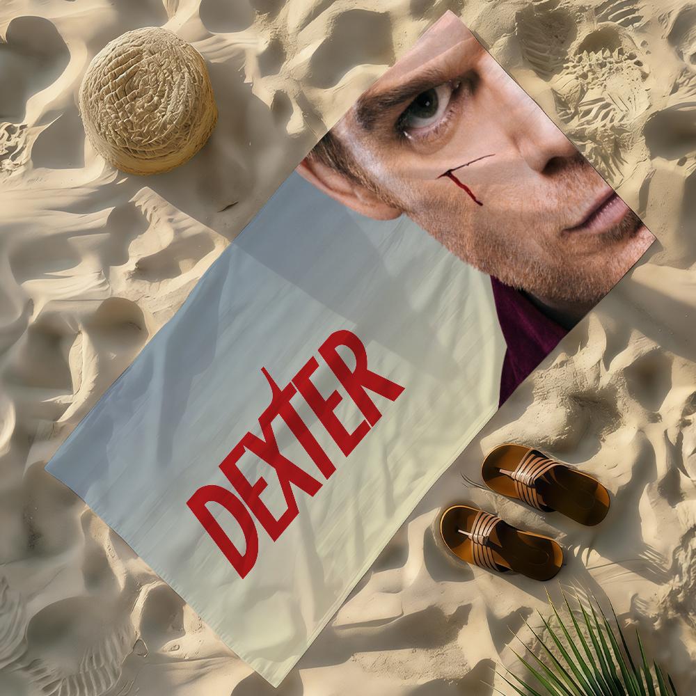 Classic TV Dexter Towel Soft Lightweight Anti-Sand Large Beach Towel Quick-Drying Bath Sports Family