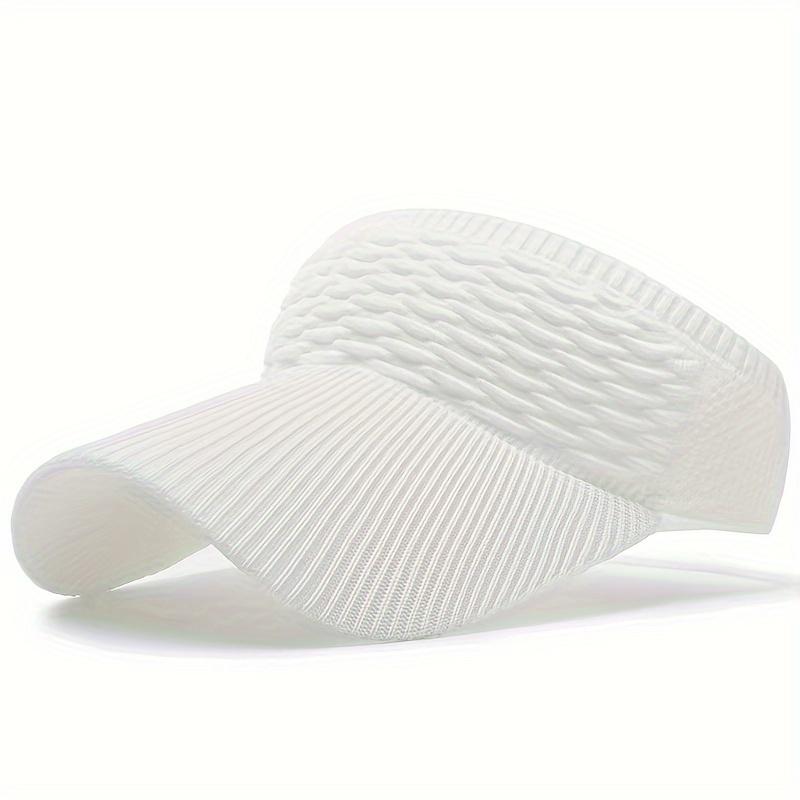 

1pc Water Ripple Foldable Visor Hat, Stretchy & Breathable for Women, Casual Sun Protection for Daily Travel Outdoor белый