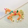 Broșă Pietre Strălucitoare Colorate Încrustate Design Cal Broșă Ac Insignă Rever Guler Costum Accesoriu Elegant