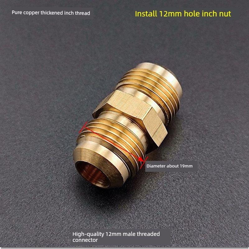 Refrigerator Dual Connection Copper-Aluminum Pipe 6mm with Nut, No Welding Required, Male-Female Refrigeration Connector