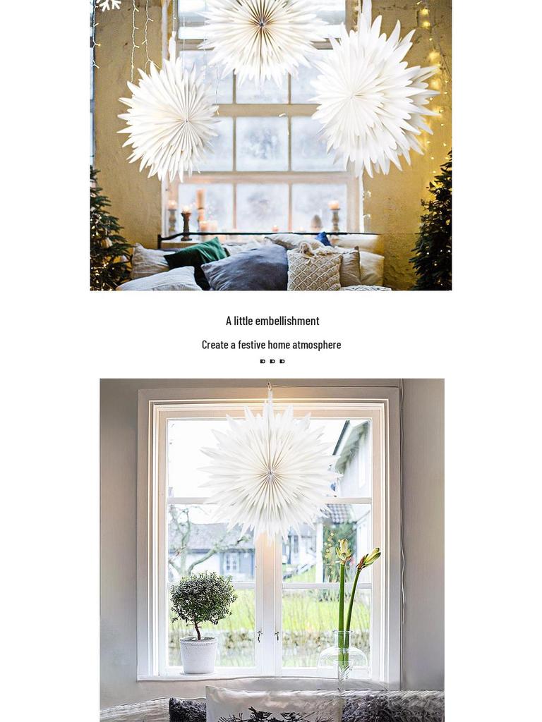 3D Weißer Papier Schneeflocken Fächer Schmuck für Hochzeiten, Geburtstage & Babypartys