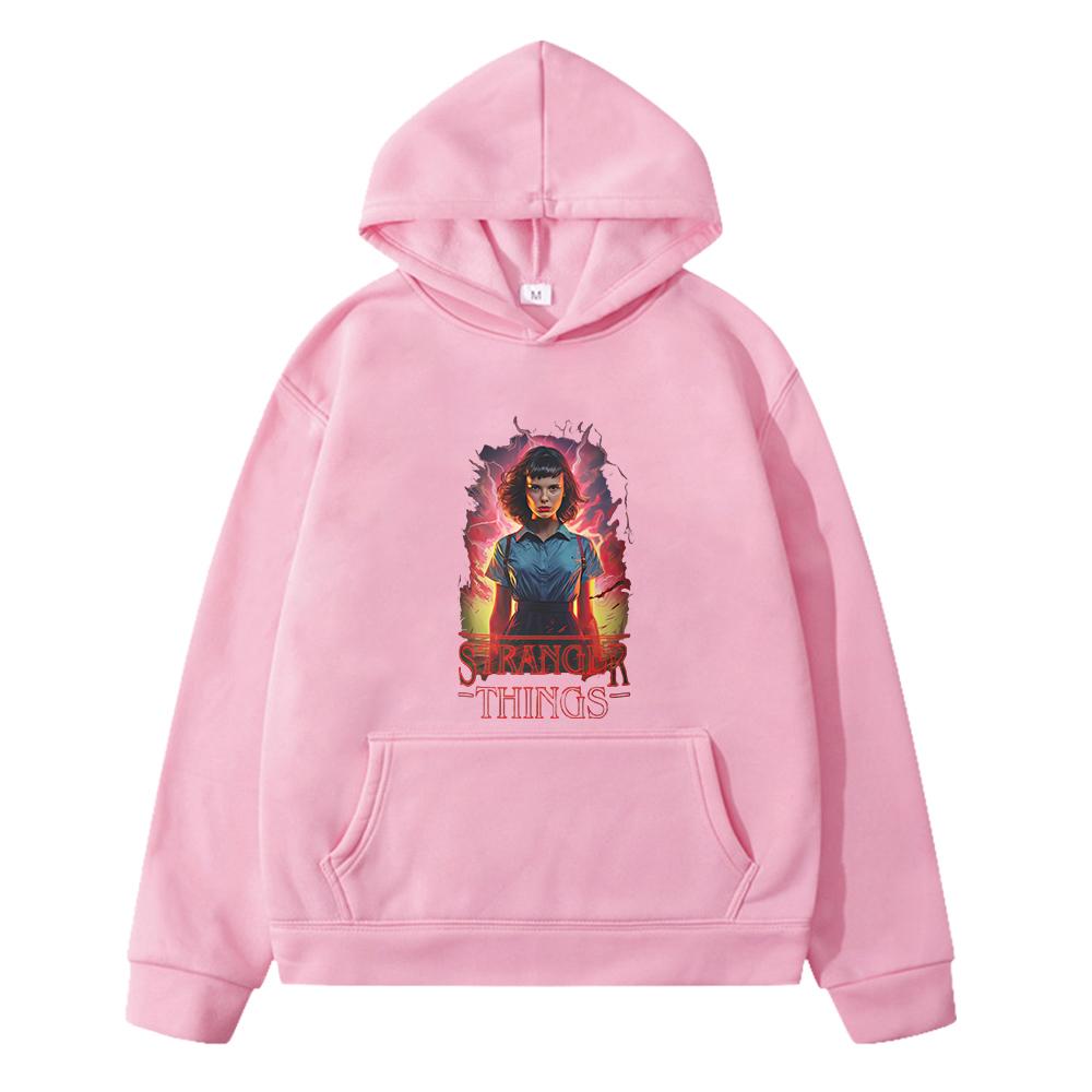 Herbst Kawaii Hoodies Stranger Things Print Anime Hoodie Fleece Sweatshirt Jacke Jungen Pullover Y2K Sudadera Kinderkleidung Mädchen
