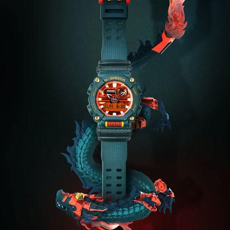 Casio Men Liquid Crystal/Analog Dual Display Series Red Watch GA-900DBR-3A GA-900DBR-3A
