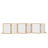 Wooden Pet Gate, Freestanding Dog Security Barrier with Two Support Feet - Natural Tone
