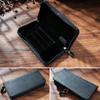 Top Layer of Cowhide Cowhide Pen Case Zipper Closure Card Holder Cowhide Pen Bag Large Capacity Vintage Pen Pouch
