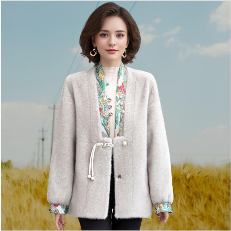 

Женская меховая куртка новая имитация норки бархатное пальто одежда для мамы осень и зима утолщенное пальто из искусственного меха норки 4XL (recommended 150-87.5kg)