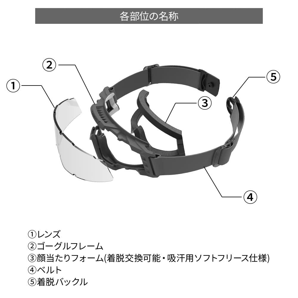 SWANS Tactical Goggles with Black Clear Lenses SG-2280