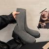 Winter Fashion Stretch Fabric Women Over The Knee Sock Boots Street Style Thick Heel Party Stripper Female Silm Long Booties