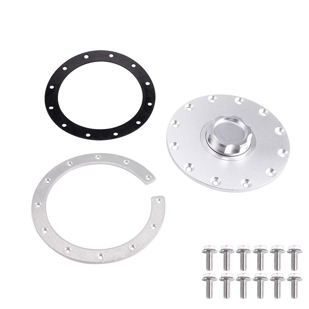 Billet Aluminum Universal Fuel Cell Gas Tank Filler Cap Twist Filler Plate Cover 12Hole Stable