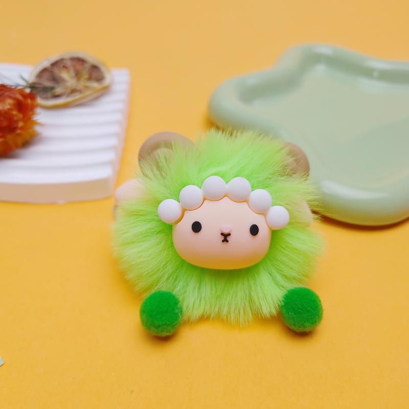 Creative Sheep Plush Keyring Fluffy Ball Cute Bag Charm Trendy Ornament for Girls Backpack Car Key Decoration Birthday Gift