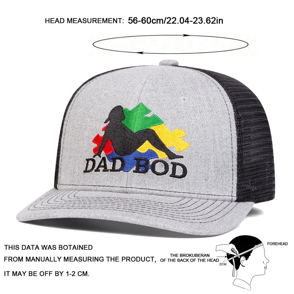 Embroidery Baseball Hat "DAD BOD" Adjustable Mesh Sun Hip Hop Unisex Summer Outdoor