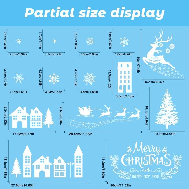 1 Set Of New White Snowflake Reindeer Window Stickers Christmas Showcase Glass Door Static Decoration Stickers