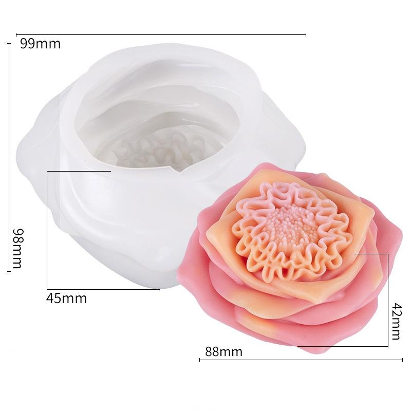 Flower Candle Silicone Mold DIY Realistic Blooming Lotus Rose Beautiful Silicone Mold Warm Home Decoration