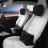 For Tesla Model 3 Y Flocking/Leather Car Seat Neck Pillow Soft Memory Neck Pillow Headrest Lumbar Support Car Universal