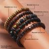 5Pcs/Set Black Gall Stone Volcanic Stone Wood Beads Multi-layer Men's Combination Elastic Bracelet For Couple Friends Jewelry