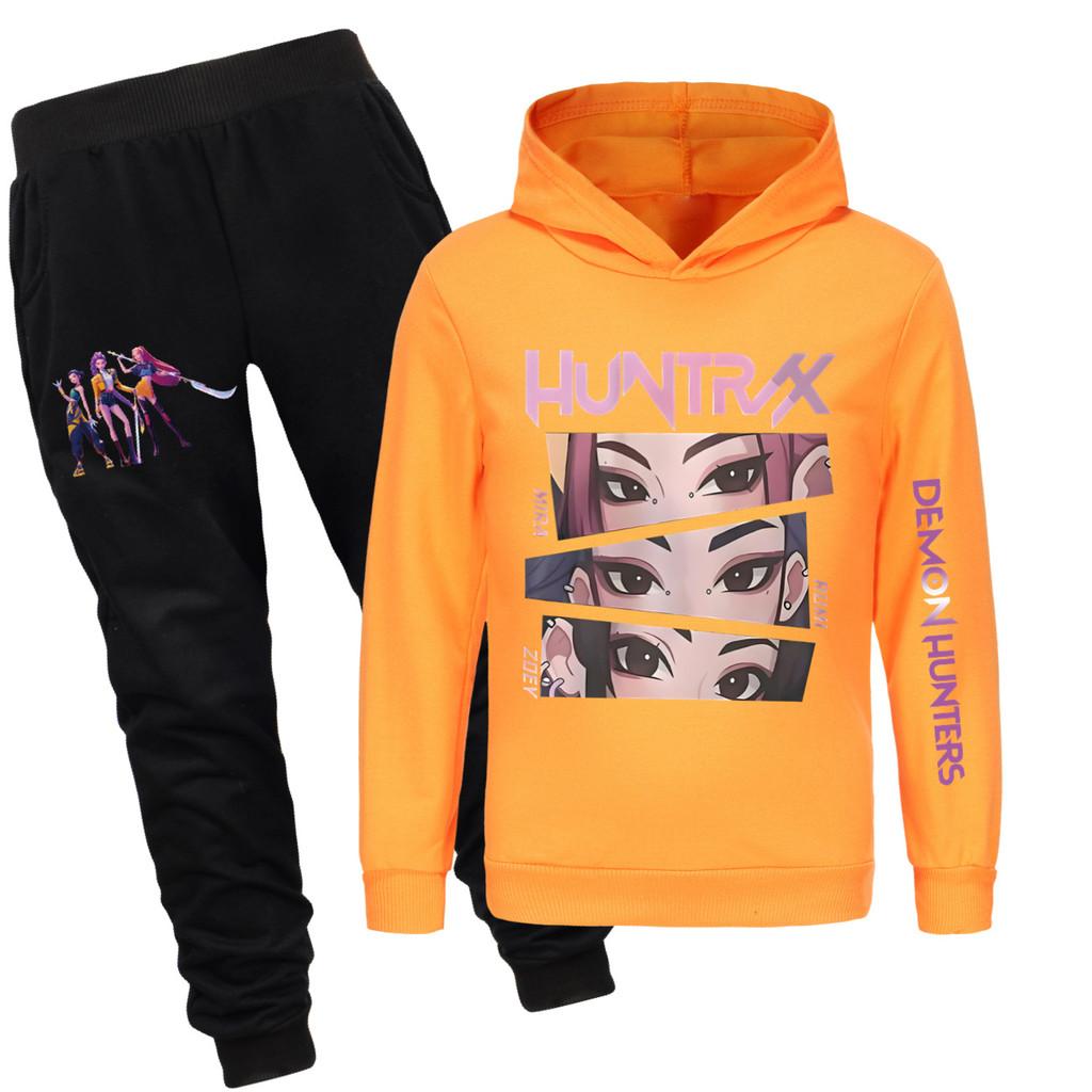 

4929x Kids Girls Rumi Zoey Mira Print Hoodies Pants Trouser Clothes Set 160cm помаранчевий