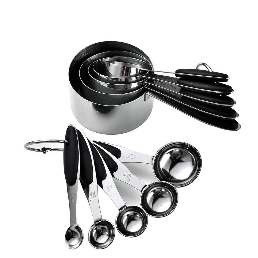 10Pcs Stainless Steel Measuring Cups And Spoons Set Kitchen Accessories For Baking Cake Cooking Making Measuring Kitchen Tools