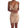 Sexy Women Sequin Lace Camisole Backless Party Flapper Cocktail Prom Dress
