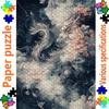 1000pcs Large Adult Jigsaw Puzzle, Multiple Specifications Available, Cardboard Material, Majestic White Dragon & Pink Peony Design, Ideal for Family 