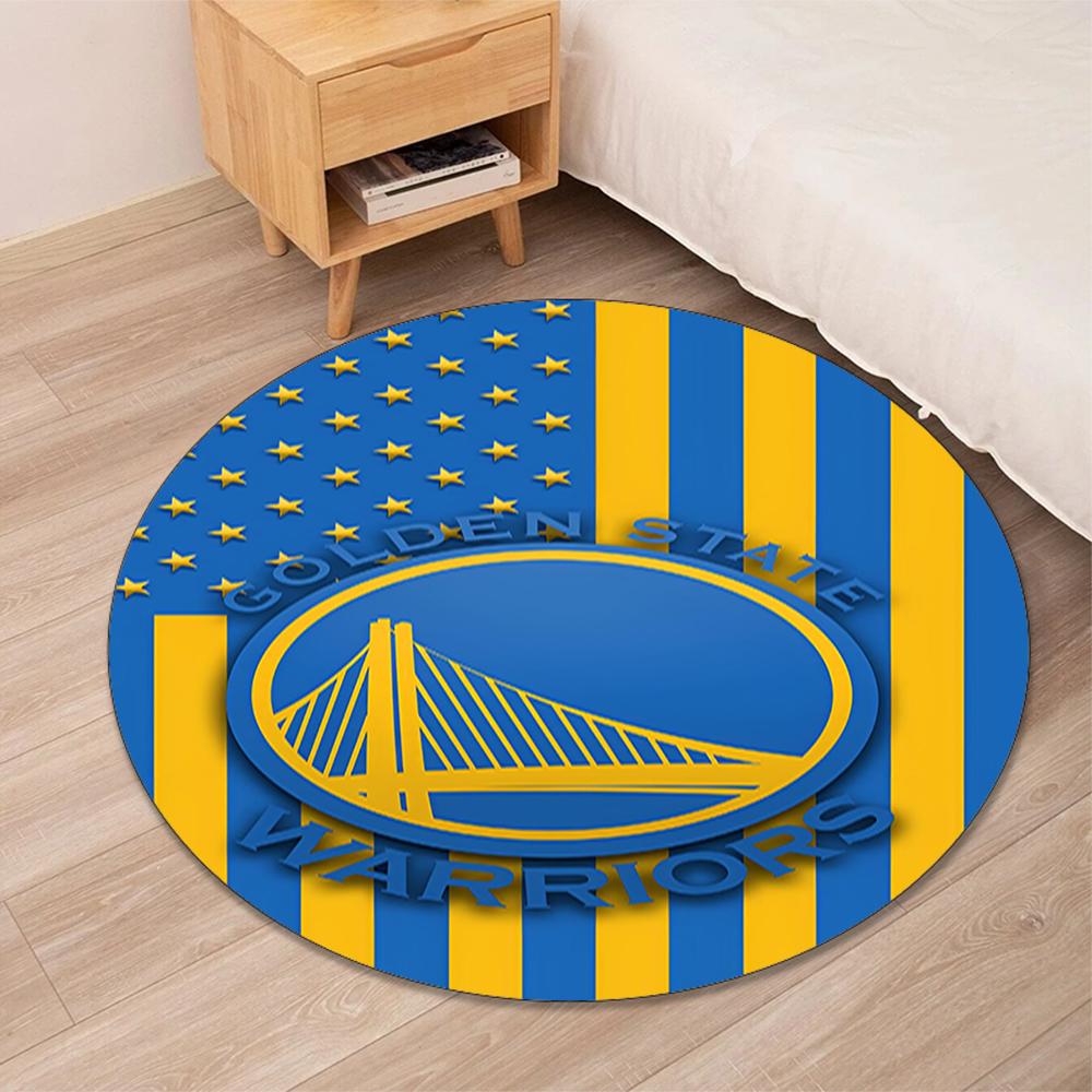 Warriors Printed Round Rug Carpet Chair Rug Area Rug Entryway Doormats,for Office Chair Living Room Bedroom Kitchen Room.