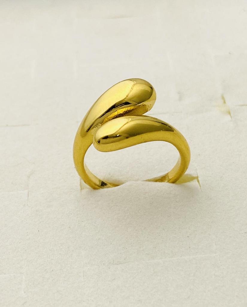 Anel Irregular Gota d'Água Ajustável em Aço Inoxidável - Estilo Frio Europeu e Americano