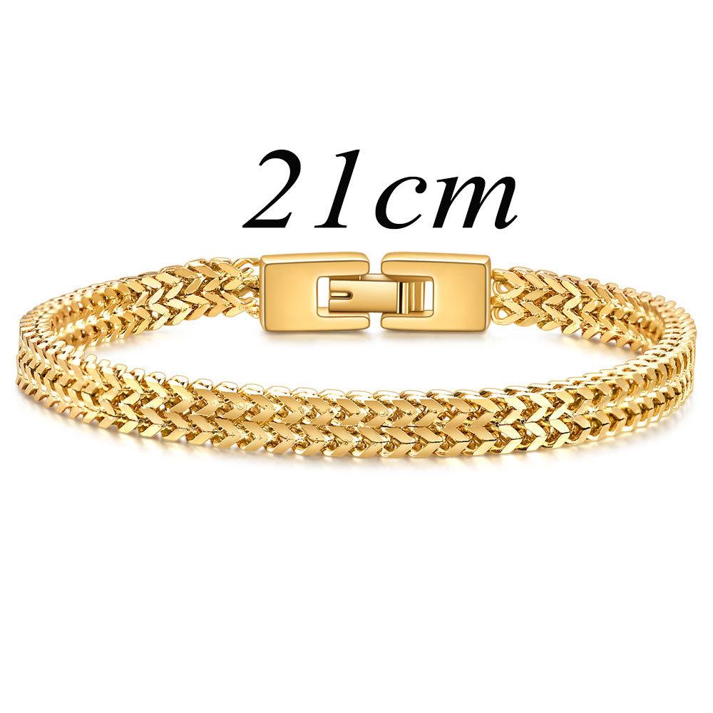 Trendy Men's Hip Hop 6mm Keel Snake Chain Bracelet Men's Fashion Personality Titanium Steel Bracelet