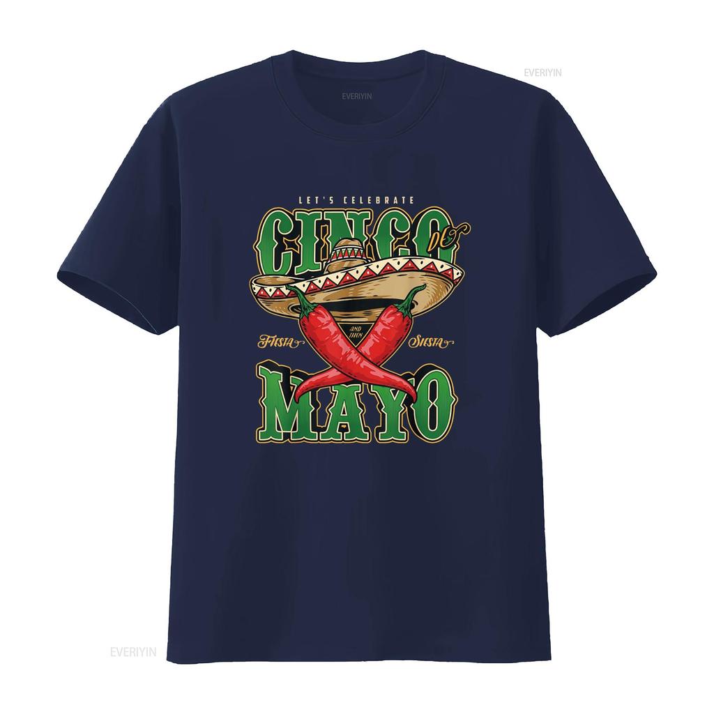 Cinco de Mayo Lets Celebrate With Hot Chilli T Shirt vintage Washed Versatile Stylish Stretched Breathable Comfortable