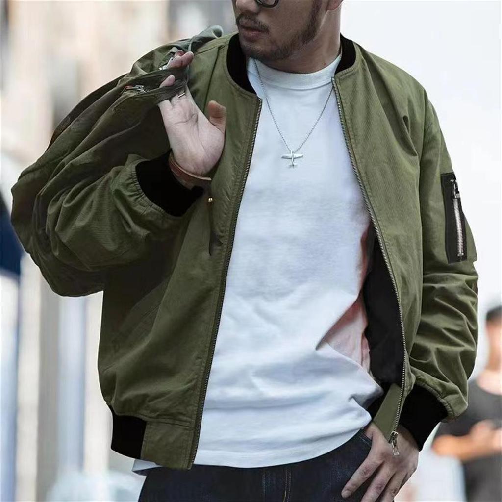 2026 New Spring and Autumn Season Men's Fashion Coat Top Youth Men's Standing Neck Zipper Casual Jacket Men's